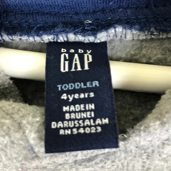 GAP GUC BOYS HOODIE TOP SHIRT GRAY FLEECE FALL WINTER KIDS TOPS CASUAL SIZE 4 - Picture 5 of 5